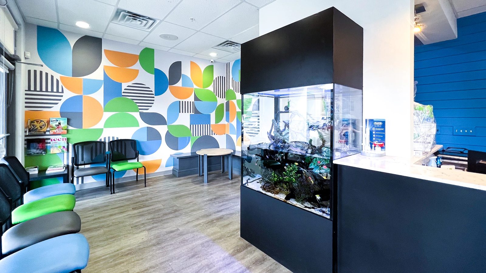 Waiting area and play space